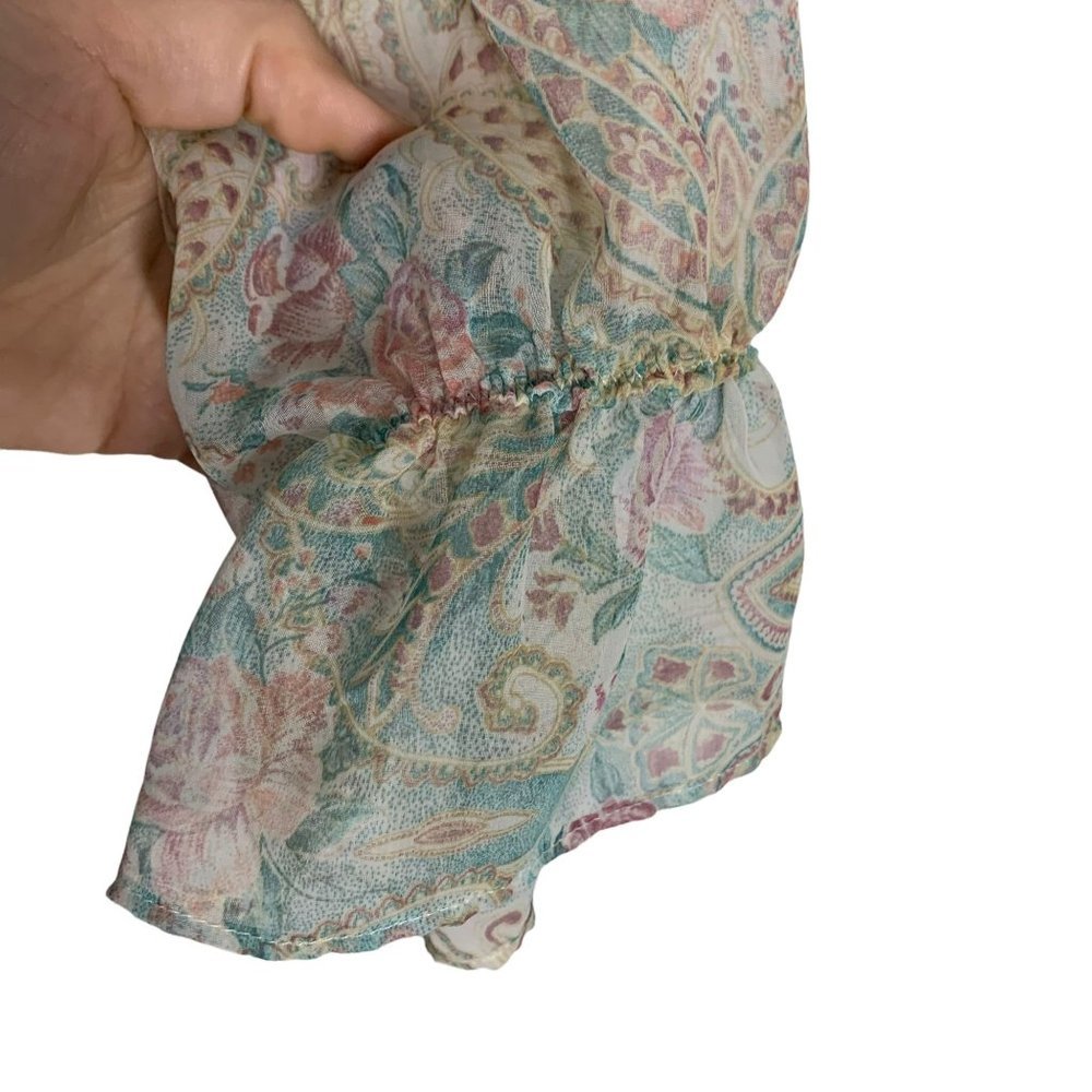 Vintage 90s Victoria's Secret Gold Label Paisley Floral Sheer Night Gown Large - Picture 5 of 8